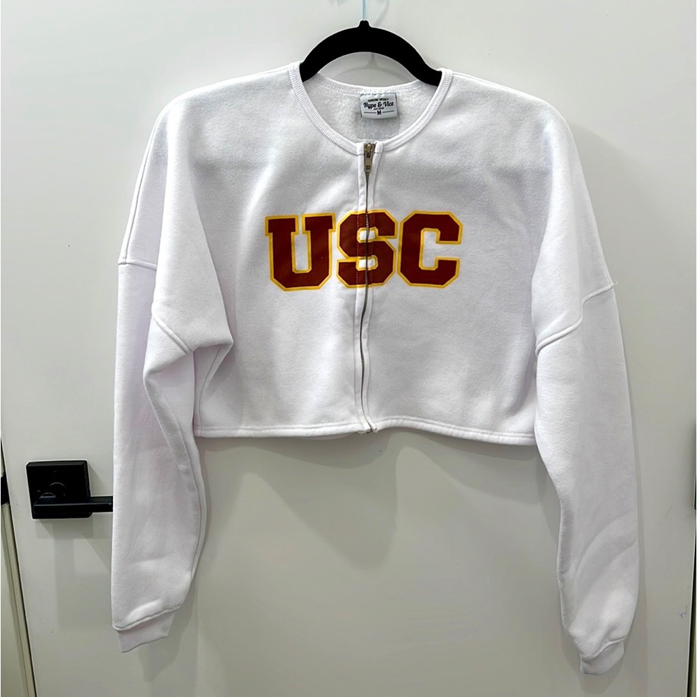 USC (Southern California) Hype & Vice Cropped Zip-Up Sweatshirt